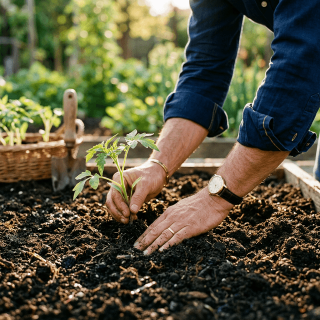 Manos ejecutivas sembrando
